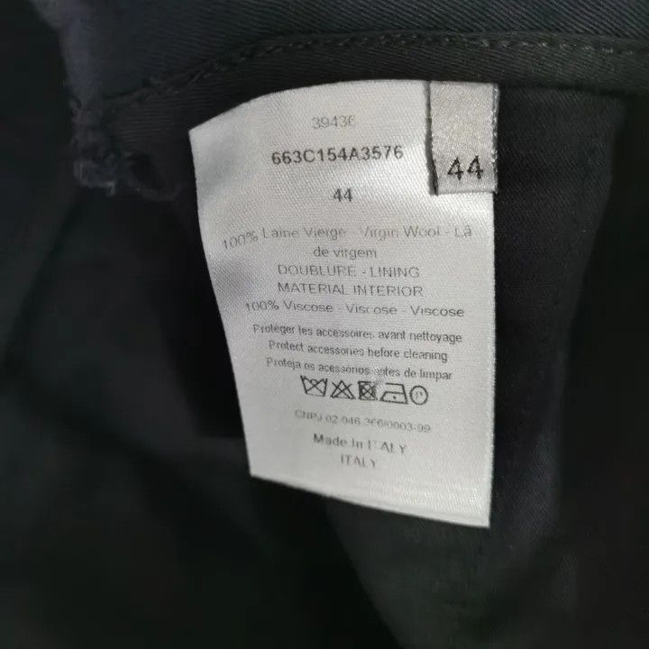 Dior Dior Black Wide Leg Wool Pants with Stripes 0079 Size US 44 / EU 60 - 4 Thumbnail