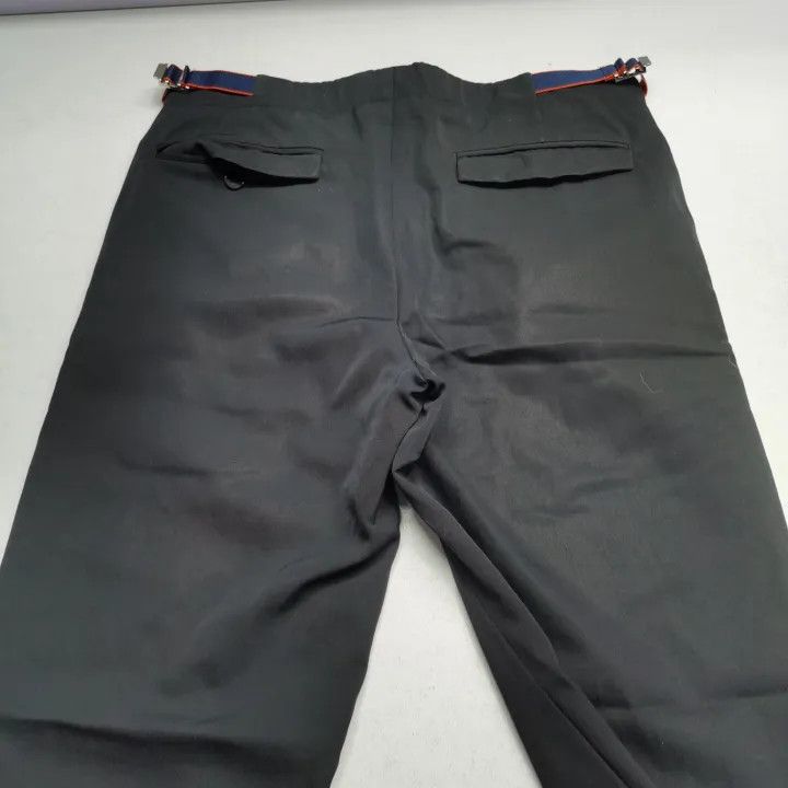 Dior Dior Black Wide Leg Wool Pants with Stripes 0079 Size US 44 / EU 60 - 10 Thumbnail