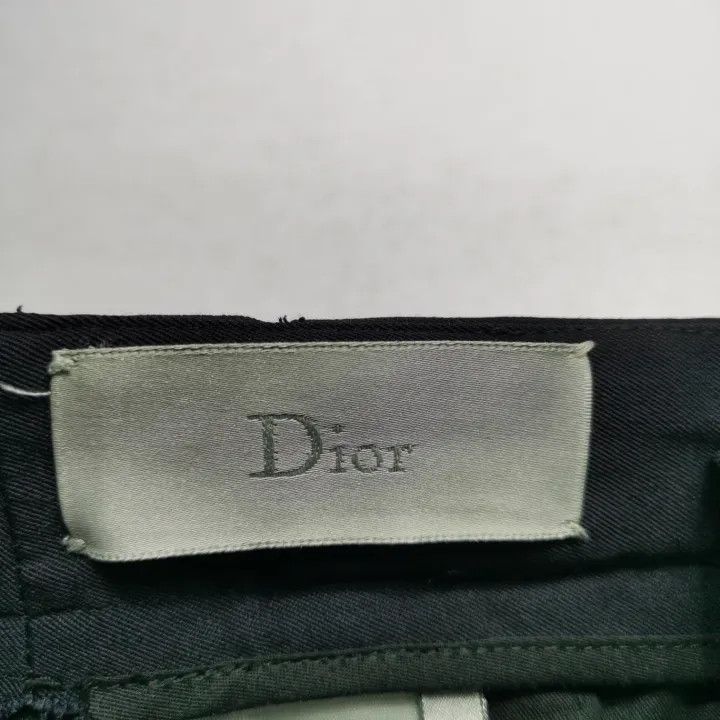 Dior Dior Black Wide Leg Wool Pants with Stripes 0079 Size US 44 / EU 60 - 3 Thumbnail