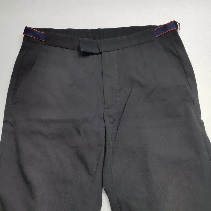 Dior Dior Black Wide Leg Wool Pants with Stripes 0079 Size US 44 / EU 60 - 7 Thumbnail