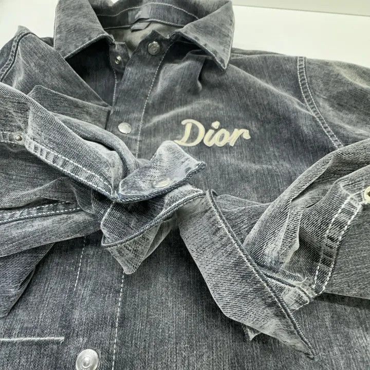 Dior Dior SS22 Logo Embroidered Denim Shirt Jacket 0079 Size US L / EU 52-54 / 3 - 8 Thumbnail