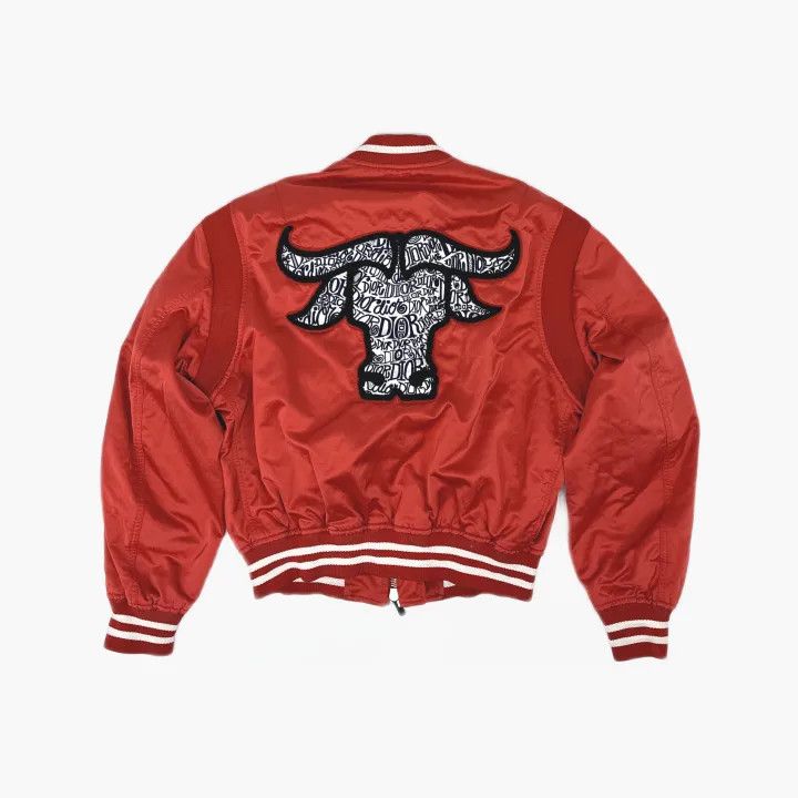 Dior Dior Red Letter Print Pilot Jacket for Men 0079 Size US L / EU 52-54 / 3 - 3 Thumbnail