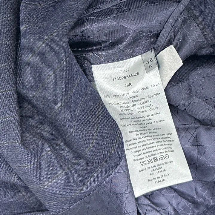 Dior Dior Blue Double-Breasted Pinstripe Suit Jacket 0079 Size US L / EU 52-54 / 3 - 4 Thumbnail