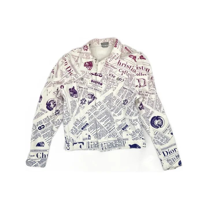 Dior Dior SS20 Gradient Newspaper Print Denim Jacket 0079 Size US L / EU 52-54 / 3 - 2 Thumbnail