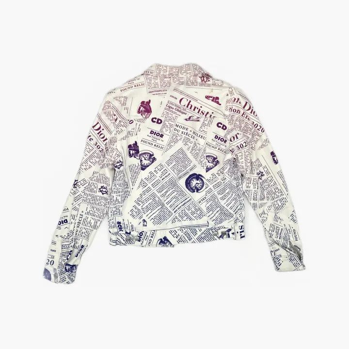Dior Dior SS20 Gradient Newspaper Print Denim Jacket 0079 Size US L / EU 52-54 / 3 - 3 Thumbnail