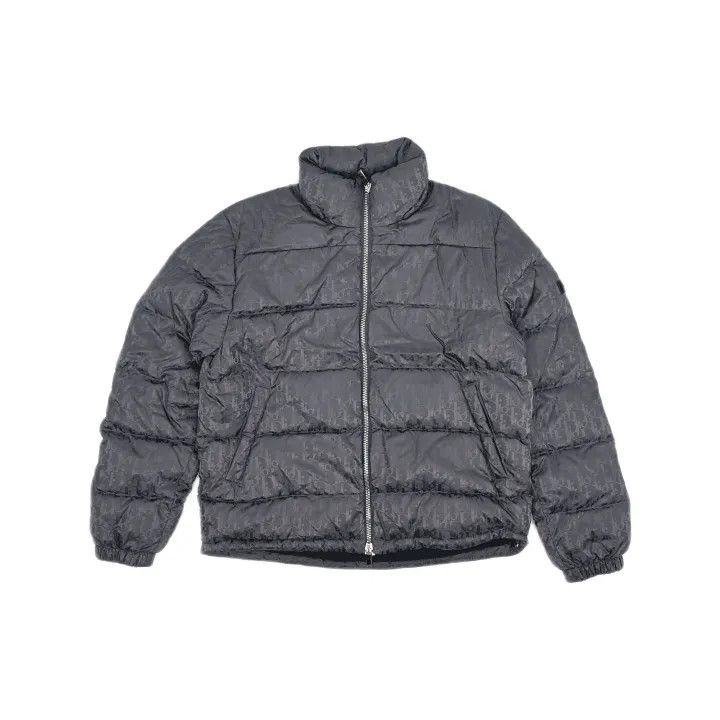 Dior Dior Gray Logo-Printed Long Sleeve Puffer Jacket 0079 Size US L / EU 52-54 / 3 - 2 Thumbnail