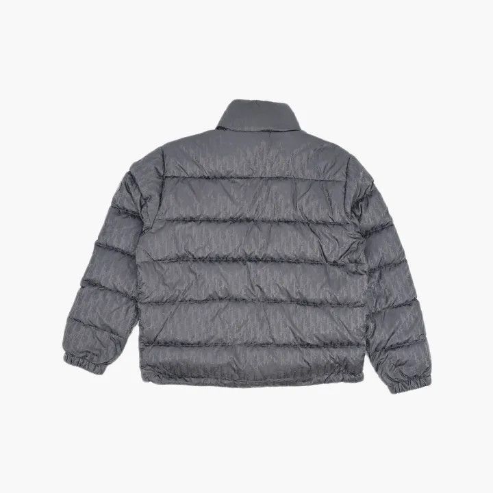 Dior Gray Logo Print Long Sleeve Puffer Jacket 0079