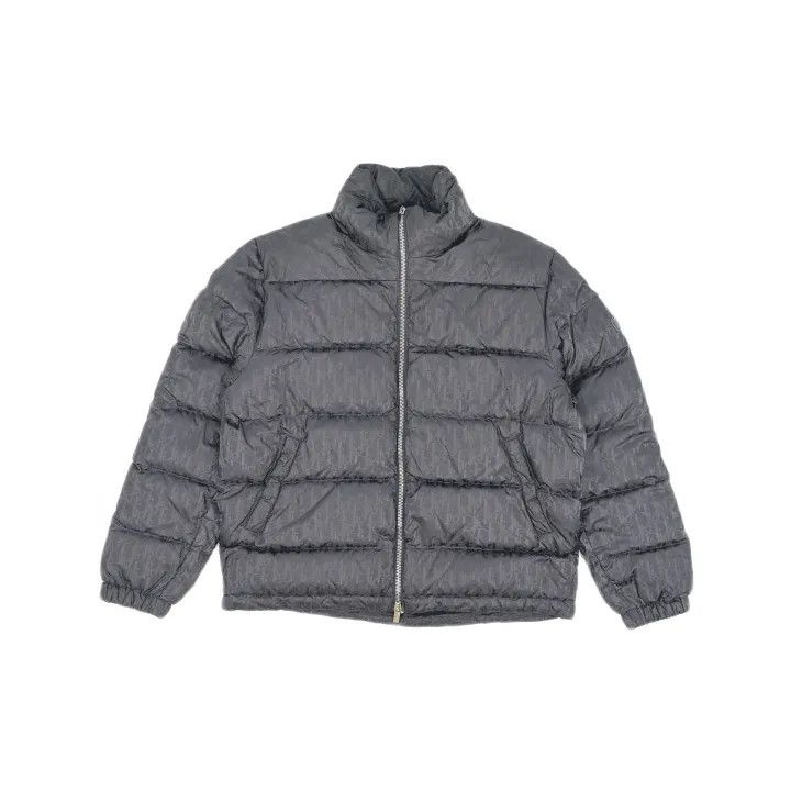 Dior Dior Gray Logo Print Long Sleeve Puffer Jacket 0079 Size US L / EU 52-54 / 3 - 2 Thumbnail