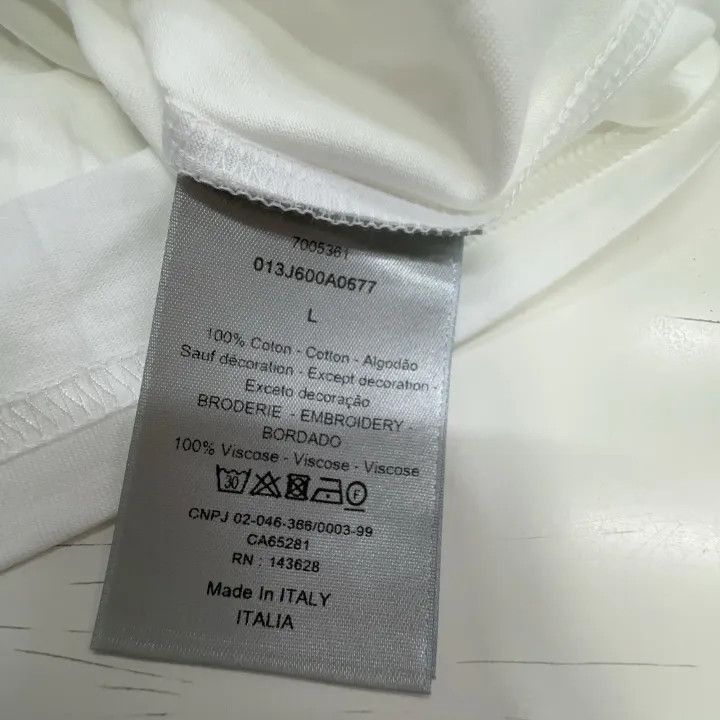 Dior Dior White Logo Embroidered Short Sleeve T-shirt 0079 Size US L / EU 52-54 / 3 - 3 Thumbnail