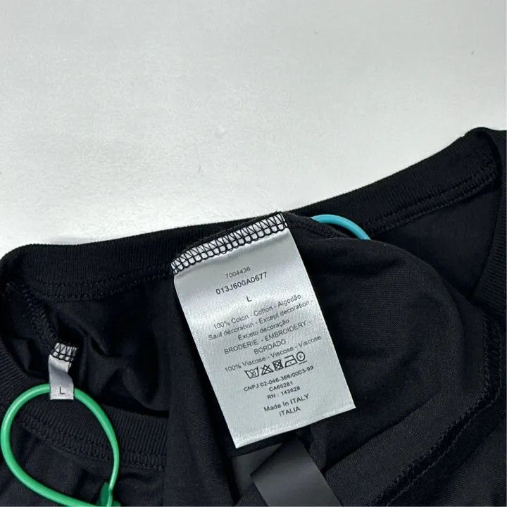 Dior Dior Black Logo Embroidered Short Sleeve T-Shirt 0079 Size US L / EU 52-54 / 3 - 3 Thumbnail