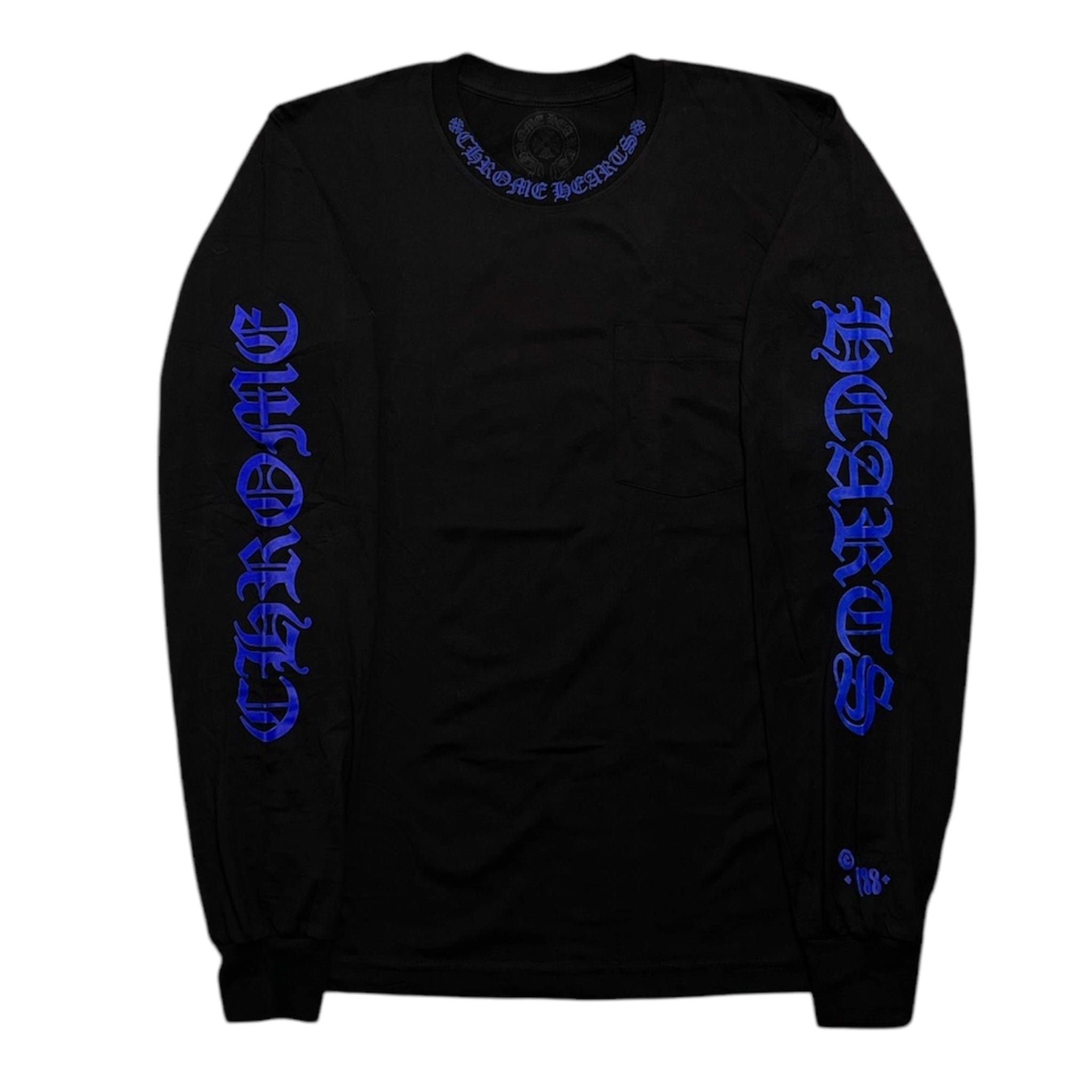 1988 Neck Logo Long Sleeve Tee Shirt Black Blue