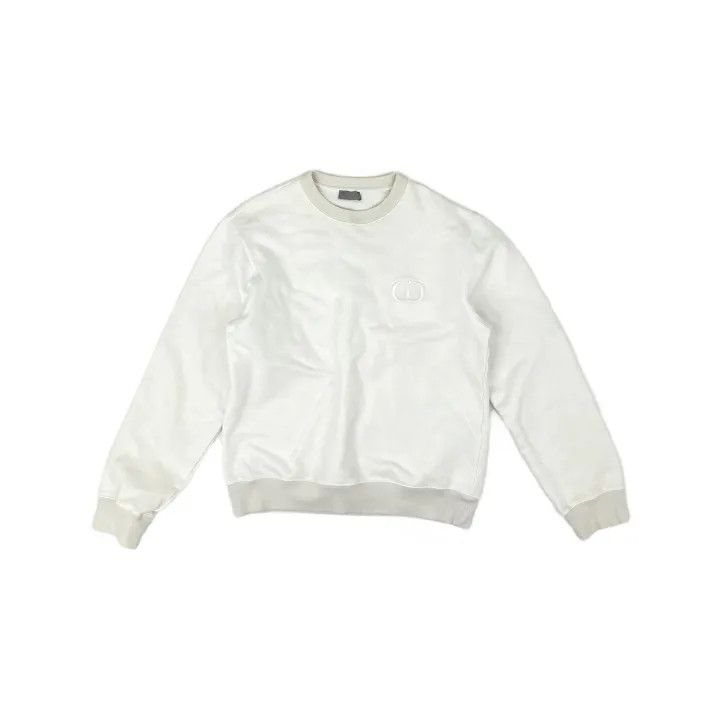 Dior Dior White CD Logo Embroidered Sweatshirt 0079 Size US L / EU 52-54 / 3 - 2 Thumbnail