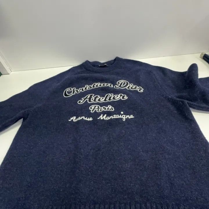 Dior Dior Embroidered Logo Wool Sweater for Men 0079 Size US L / EU 52-54 / 3 - 9 Thumbnail