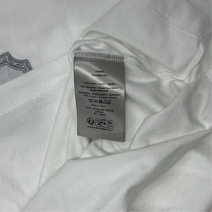 Dior White Embroidered Logo T-Shirt for Men 0079