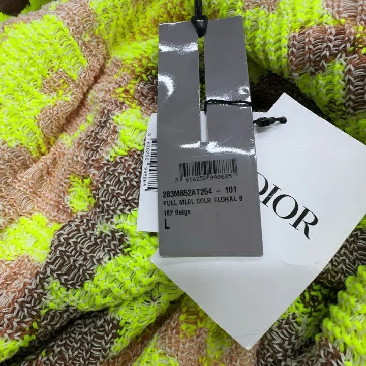 Dior Dior Yellow Floral Pattern Knitted Sweater 0079 Size US L / EU 52-54 / 3 - 5 Thumbnail
