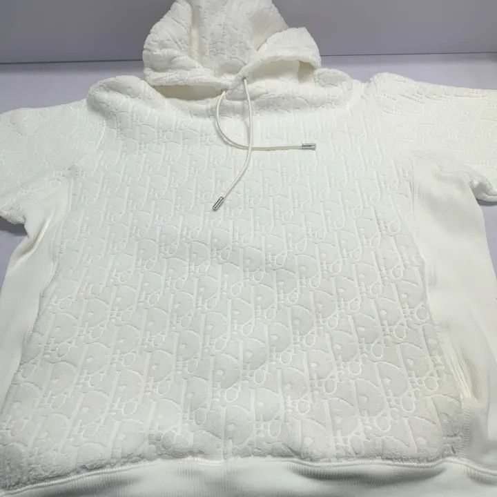 Dior Dior White Printed Hoodie for Men 0079 Size US L / EU 52-54 / 3 - 7 Thumbnail