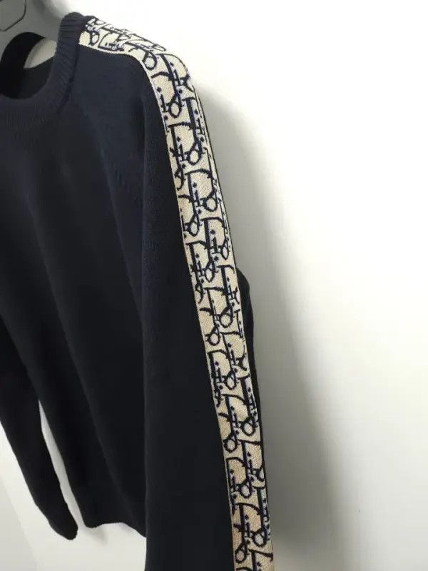 Dior Dior Navy Blue Letter Pattern Sweater 0079 Size US L / EU 52-54 / 3 - 7 Thumbnail