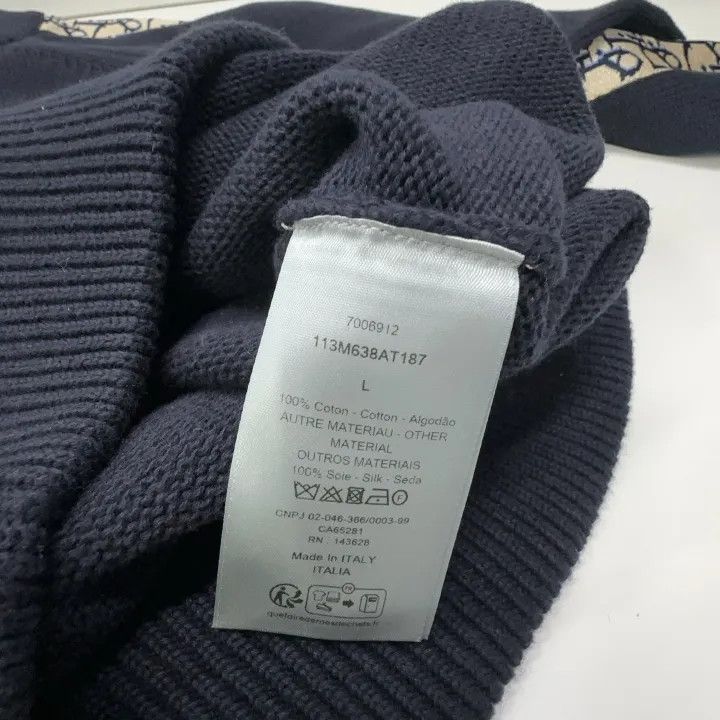 Dior Dior Navy Blue Letter Pattern Sweater 0079 Size US L / EU 52-54 / 3 - 4 Thumbnail