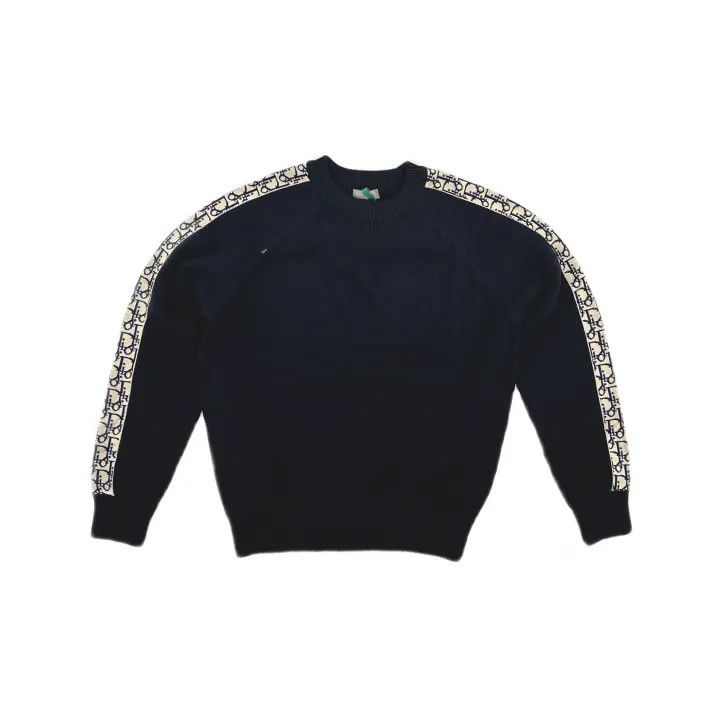 Dior Dior Navy Blue Letter Pattern Sweater 0079 Size US L / EU 52-54 / 3 - 2 Thumbnail