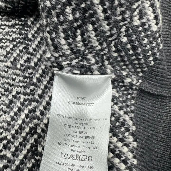 Dior Dior Grey Wool Knit Sweater with Pattern 0079 Size US L / EU 52-54 / 3 - 6 Thumbnail