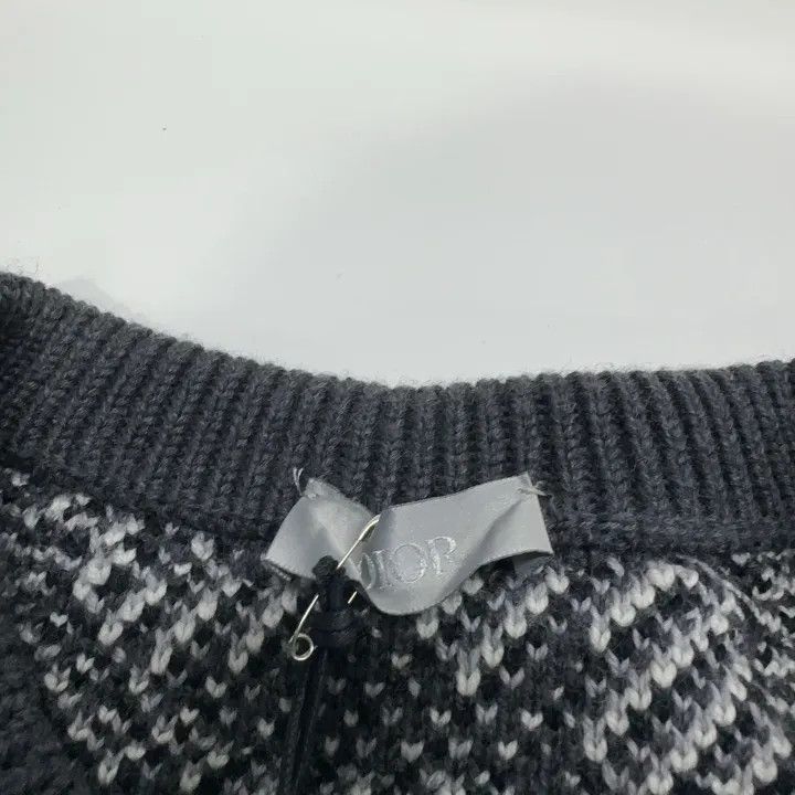 Dior Dior Grey Wool Knit Sweater with Pattern 0079 Size US L / EU 52-54 / 3 - 4 Thumbnail