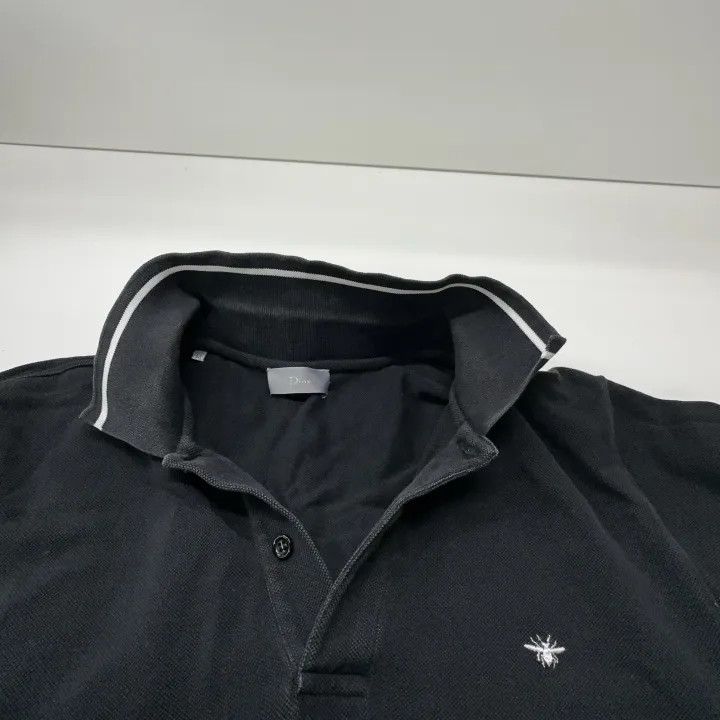 Dior Dior Striped Bee Embroidered Black Polo Shirt 0079 Size US M / EU 48-50 / 2 - 6 Thumbnail