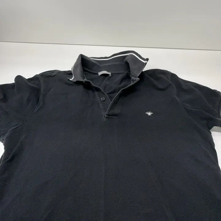 Dior Dior Striped Bee Embroidered Black Polo Shirt 0079 Size US M / EU 48-50 / 2 - 9 Thumbnail
