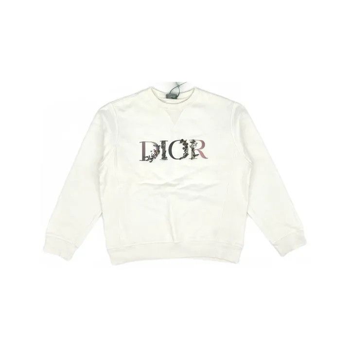 Dior Dior SS21 Floral Logo Embroidered Sweatshirt 0079 Size US M / EU 48-50 / 2 - 2 Thumbnail