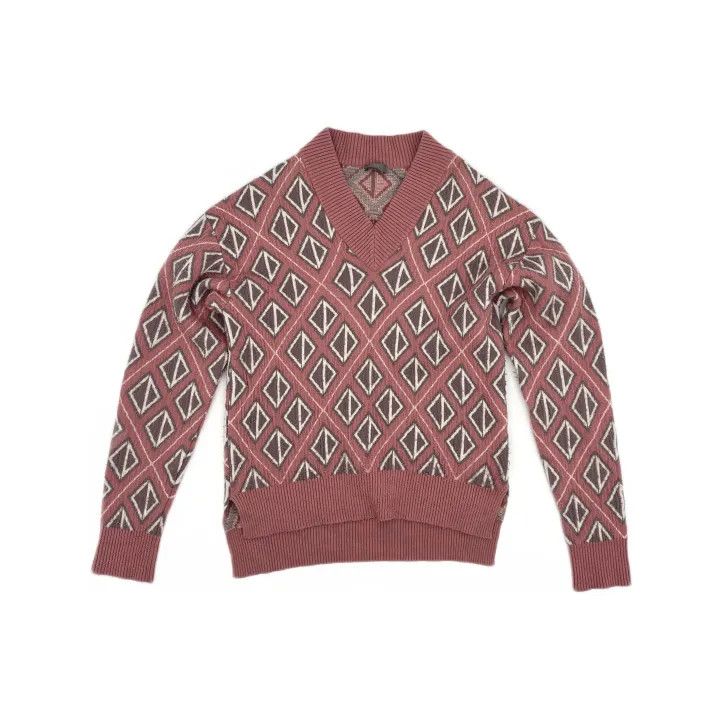 Dior Dior Pink Diamond Pattern Wool Sweater 0079 Size US M / EU 48-50 / 2 - 2 Thumbnail