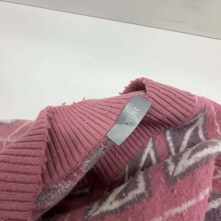 Dior Dior Pink Diamond Pattern Knit Sweater 0079 Size US M / EU 48-50 / 2 - 6 Thumbnail