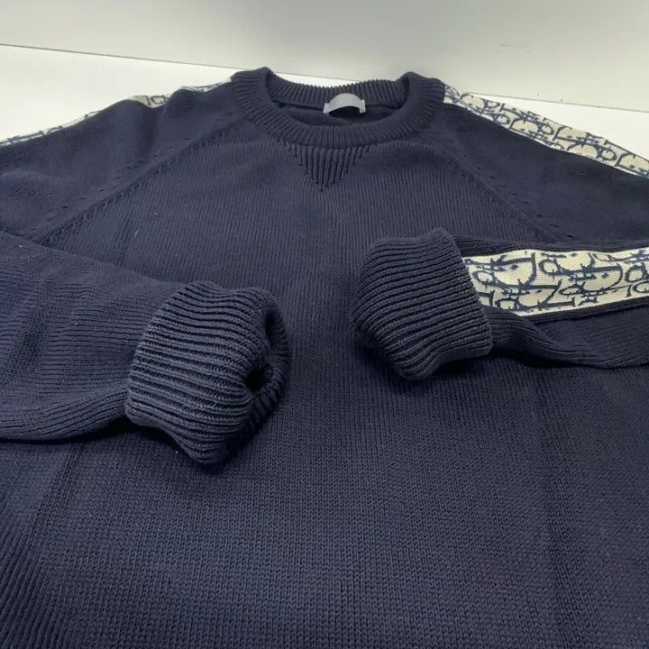 Dior Dior Navy Blue Pullover Sweater with Logo 0079 Size US M / EU 48-50 / 2 - 6 Thumbnail