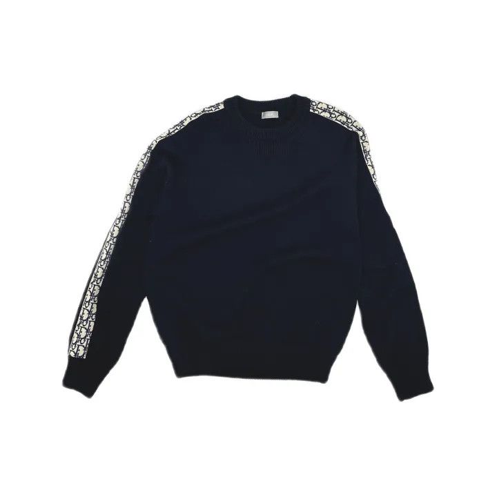 Dior Dior Navy Blue Pullover Sweater with Logo 0079 Size US M / EU 48-50 / 2 - 2 Thumbnail