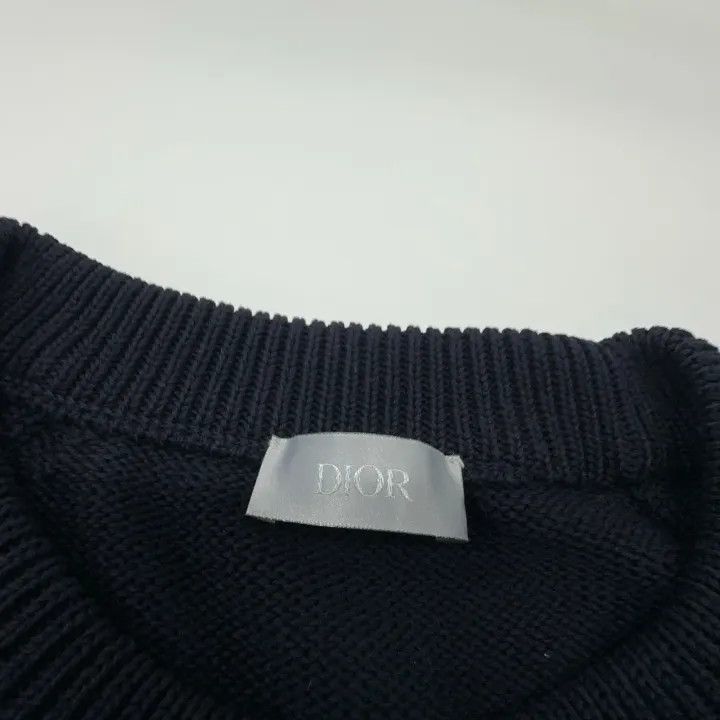 Dior Dior Navy Blue Pullover Sweater with Logo 0079 Size US M / EU 48-50 / 2 - 5 Thumbnail