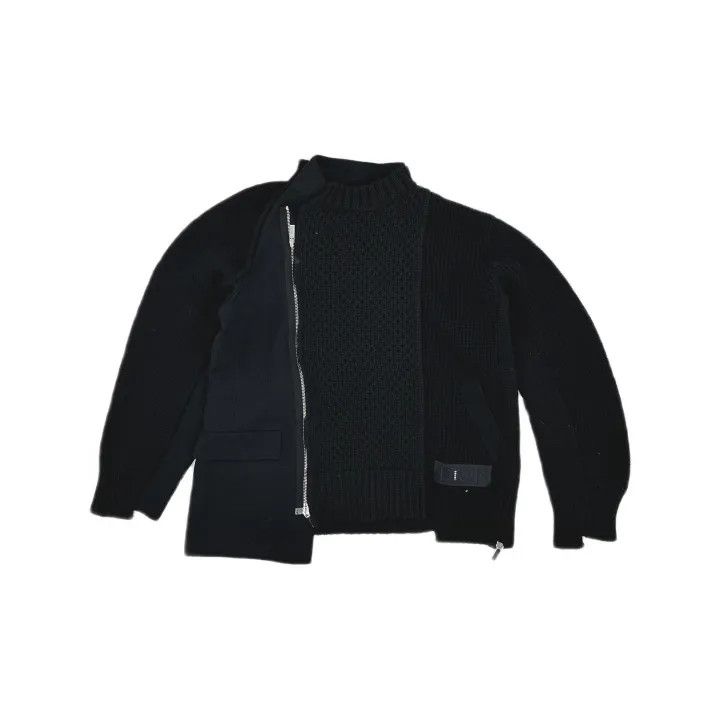 Dior Dior x Sacai Black Knit Jacket Men 0079 Size US M / EU 48-50 / 2 - 2 Thumbnail
