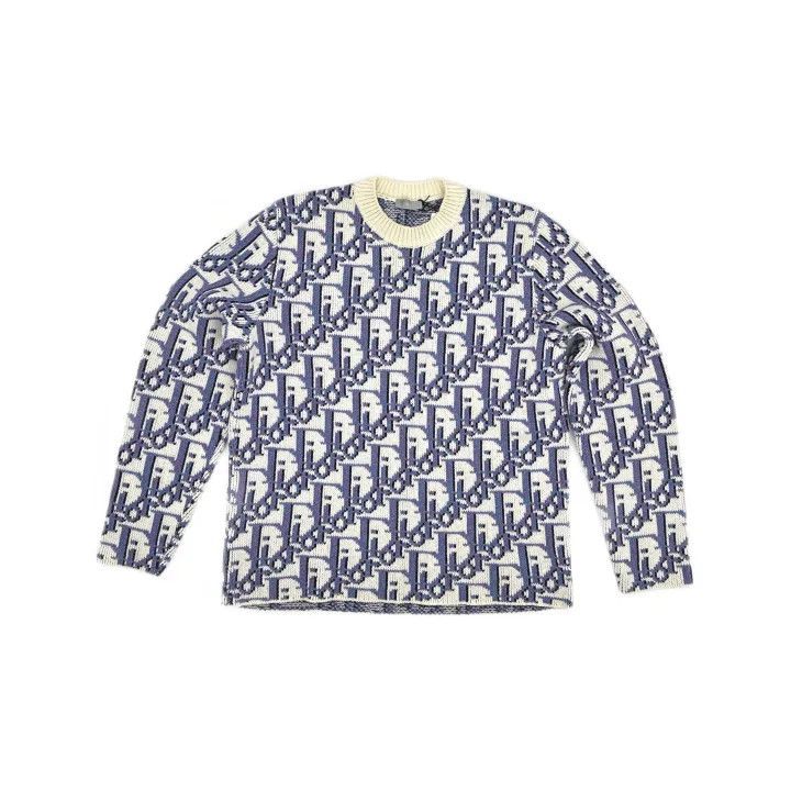 Dior Dior x Stussy Blue Long Sleeve Cashmere Sweater 0079 Size US M / EU 48-50 / 2 - 2 Thumbnail