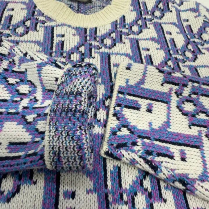 Dior Dior x Stussy Blue Long Sleeve Cashmere Sweater 0079 Size US M / EU 48-50 / 2 - 8 Thumbnail
