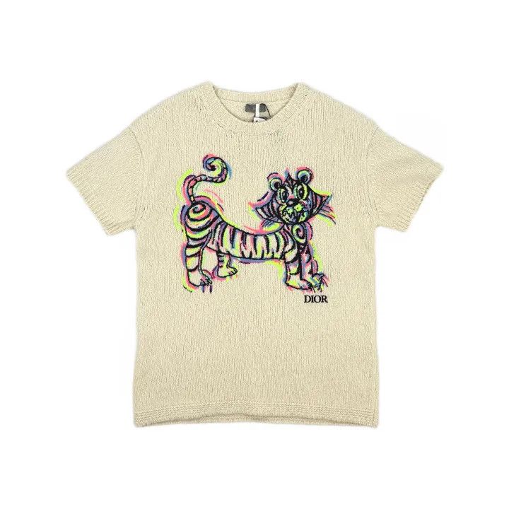 Dior Dior x Kenny Scharf Embroidered Tiger T-Shirt 0079 Size US S / EU 44-46 / 1 - 2 Thumbnail