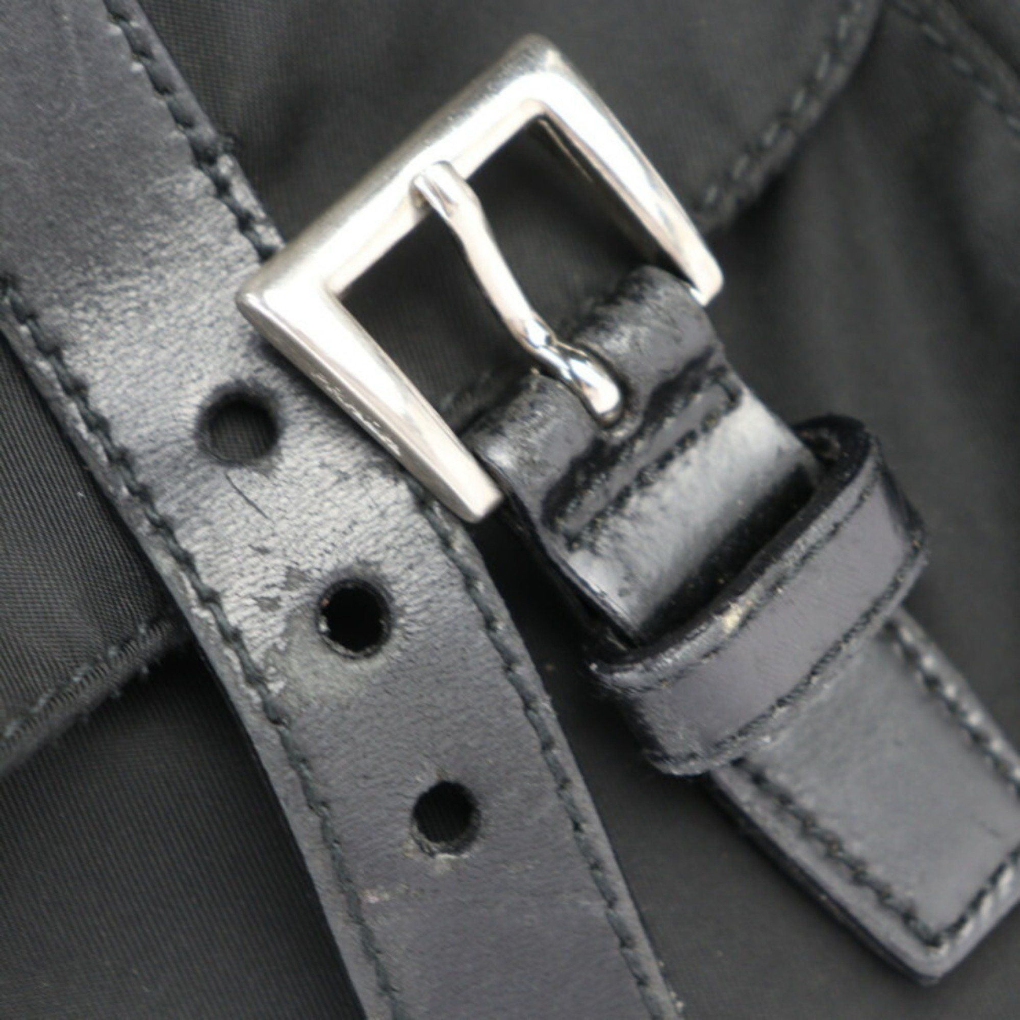 Prada Prada Bag Shoulder 1BD671 Nylon Leather Black Flap Crossbody Triangle Plate R2410103007030 Size ONE SIZE - 6 Thumbnail