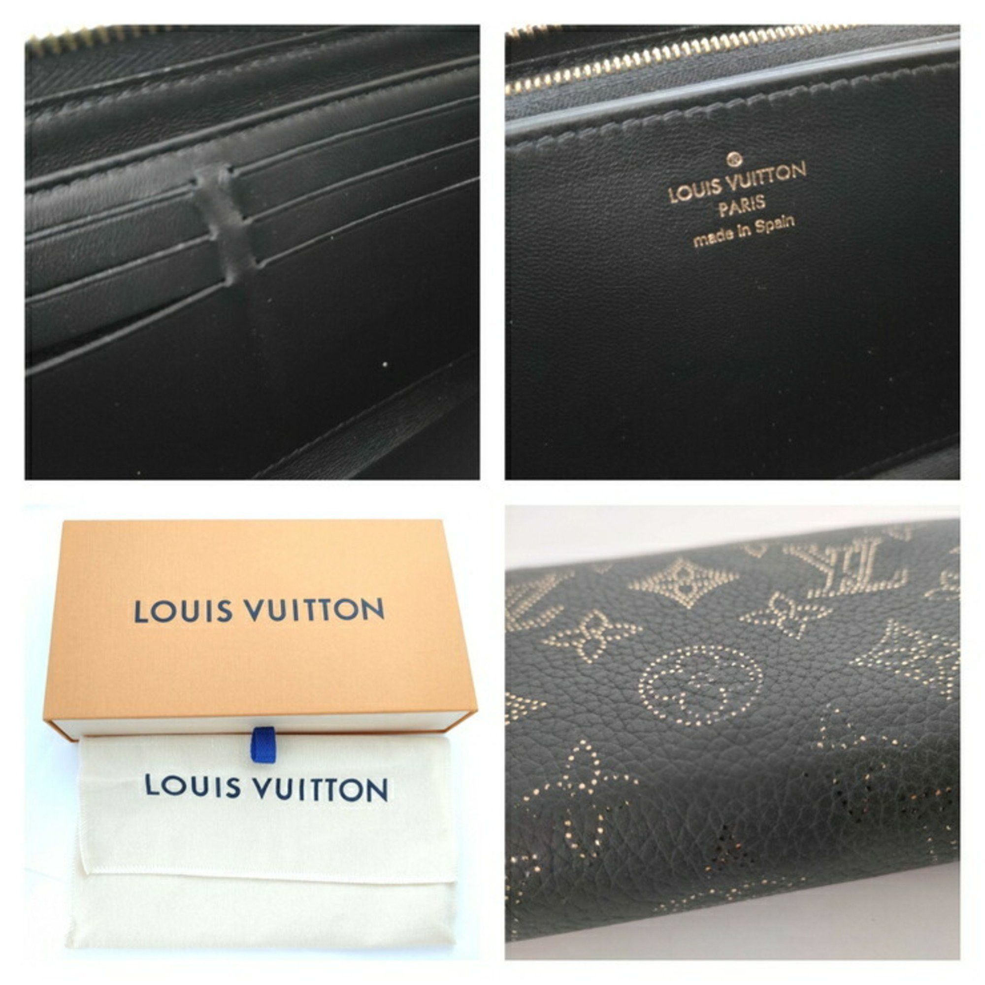Louis Vuitton Louis Vuitton Long Wallet Monogram Mahina Zippy M82645 Black Gold Leather Women's Round Size ONE SIZE - 10 Thumbnail