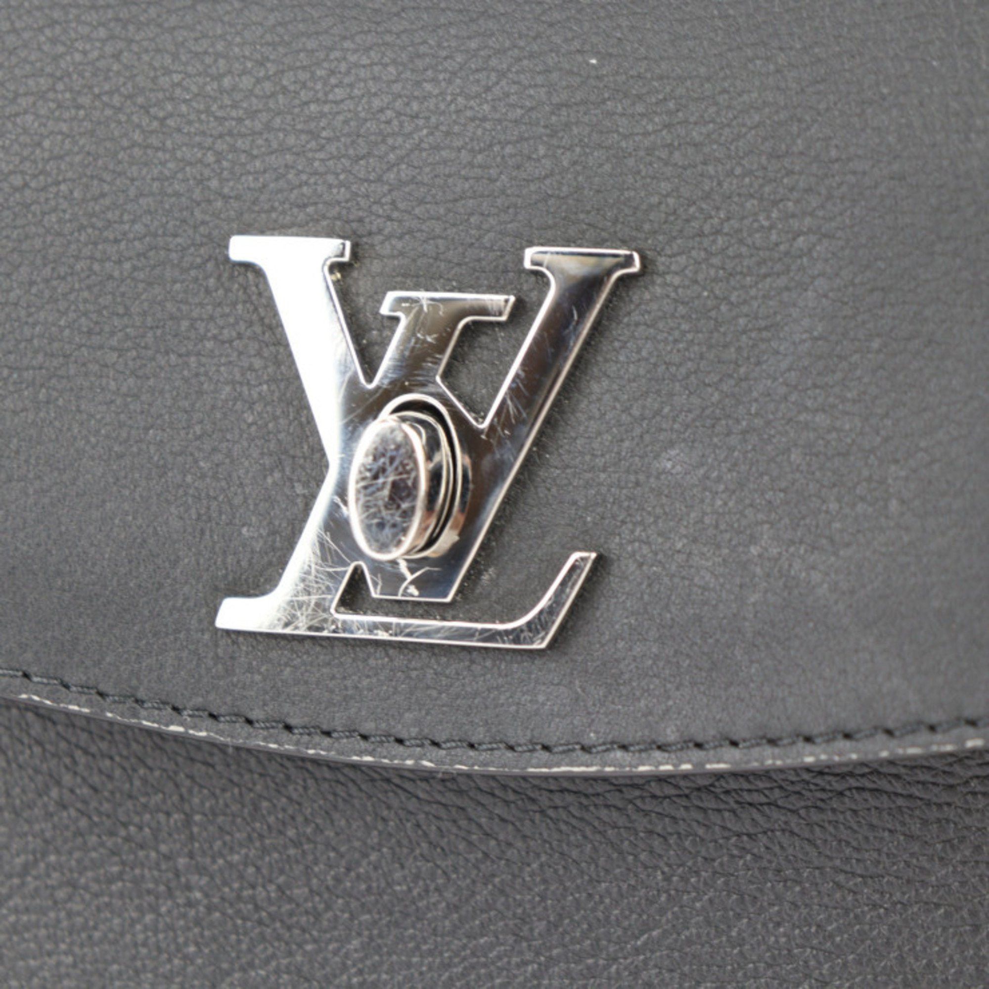 Louis Vuitton Louis Vuitton Lockme Ever Mini Handbag M20997 Grained Calf Leather Black Shoulder Bag Turnlock Chain R2418093012053 Size ONE SIZE - 7 Thumbnail