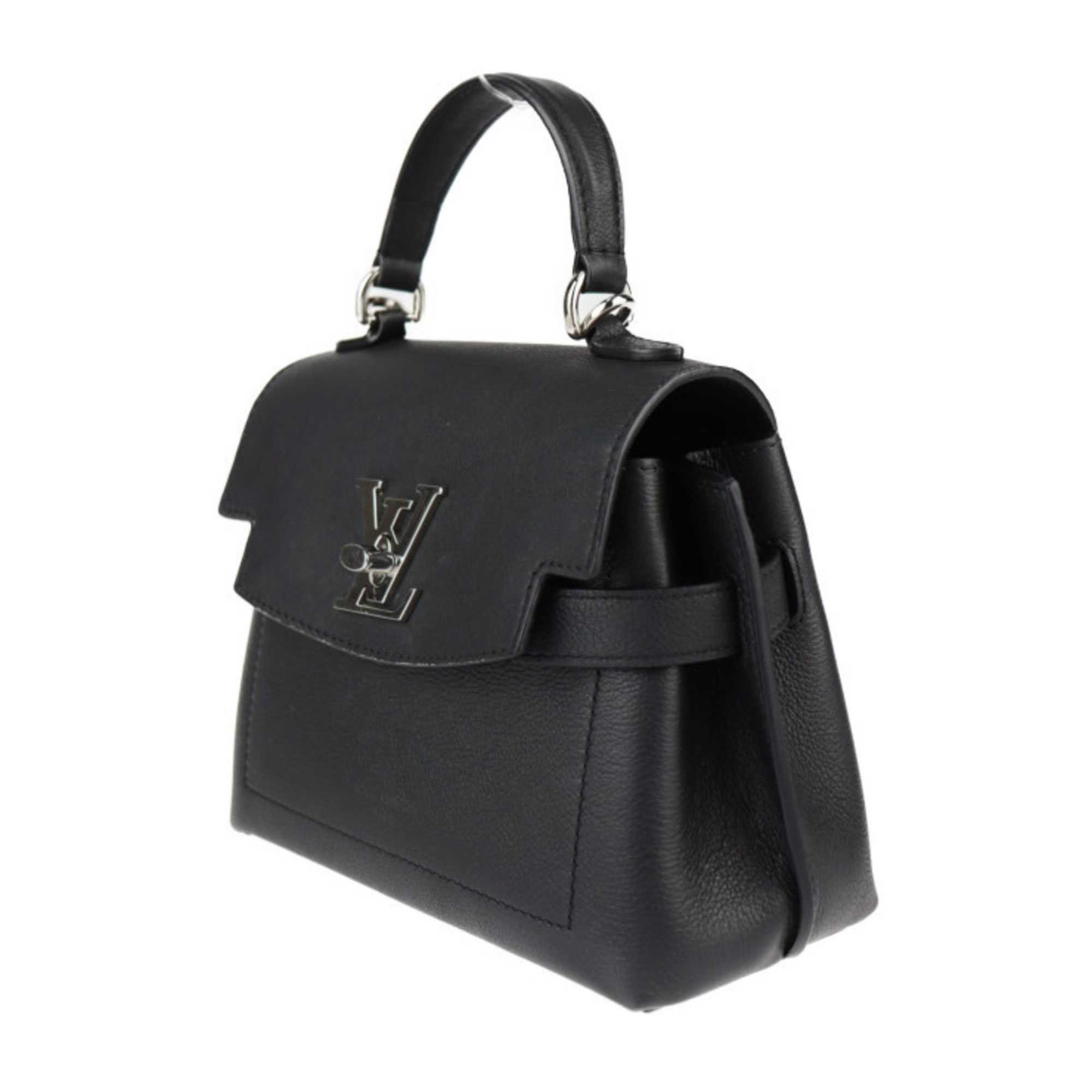 Louis Vuitton Louis Vuitton Lockme Ever Mini Handbag M20997 Grained Calf Leather Black Shoulder Bag Turnlock Chain R2418093012053 Size ONE SIZE - 2 Thumbnail