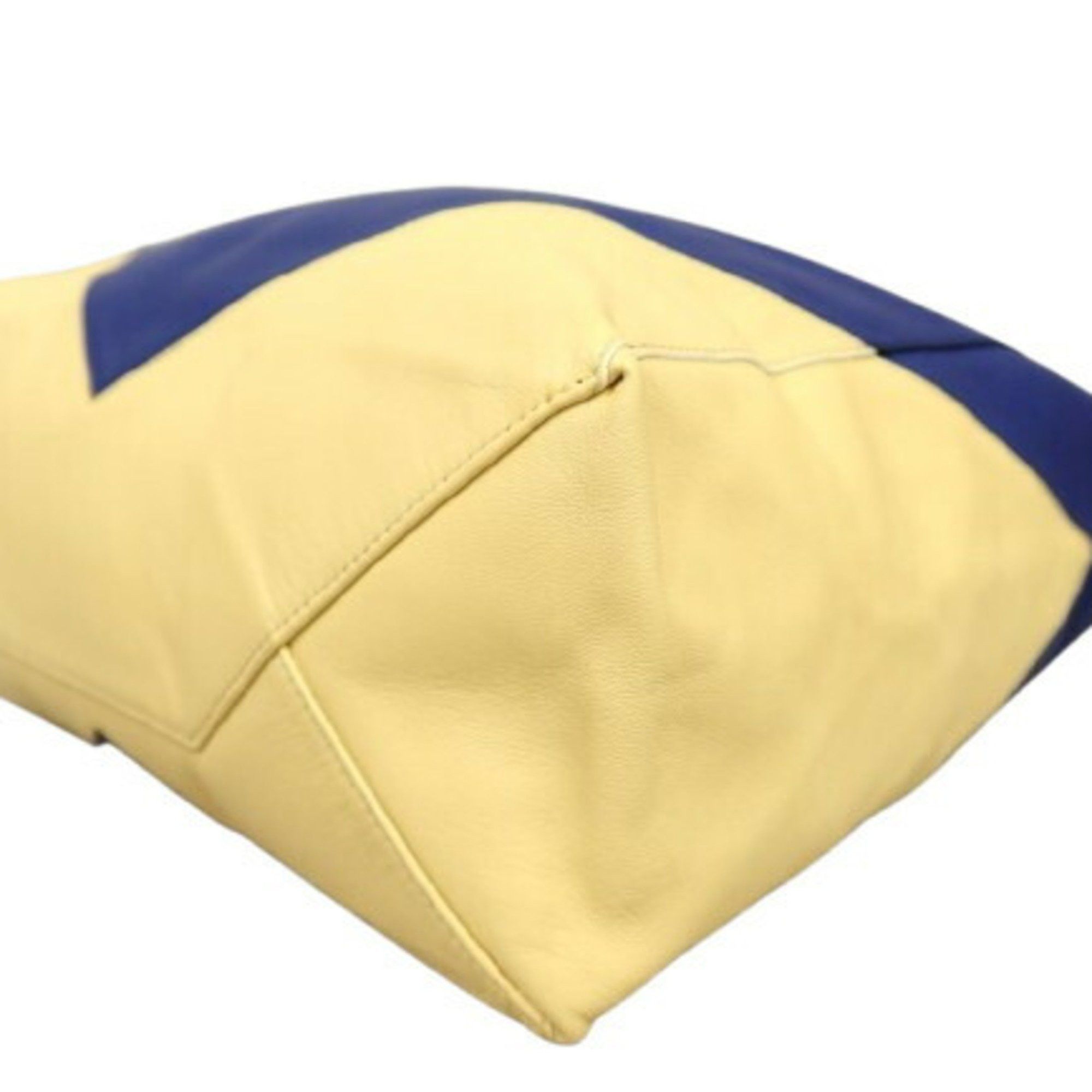 Celine CELINE Tote Bag Horizontal Cabas - Cream Yellow Blue Calf Leather Men's Women's Size ONE SIZE - 7 Thumbnail