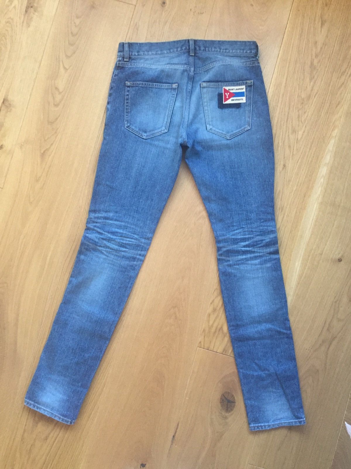 Saint Laurent Paris Saint Laurent université Patch Skinny Jeans D02 Size US 30 / EU 46 - 5 Thumbnail