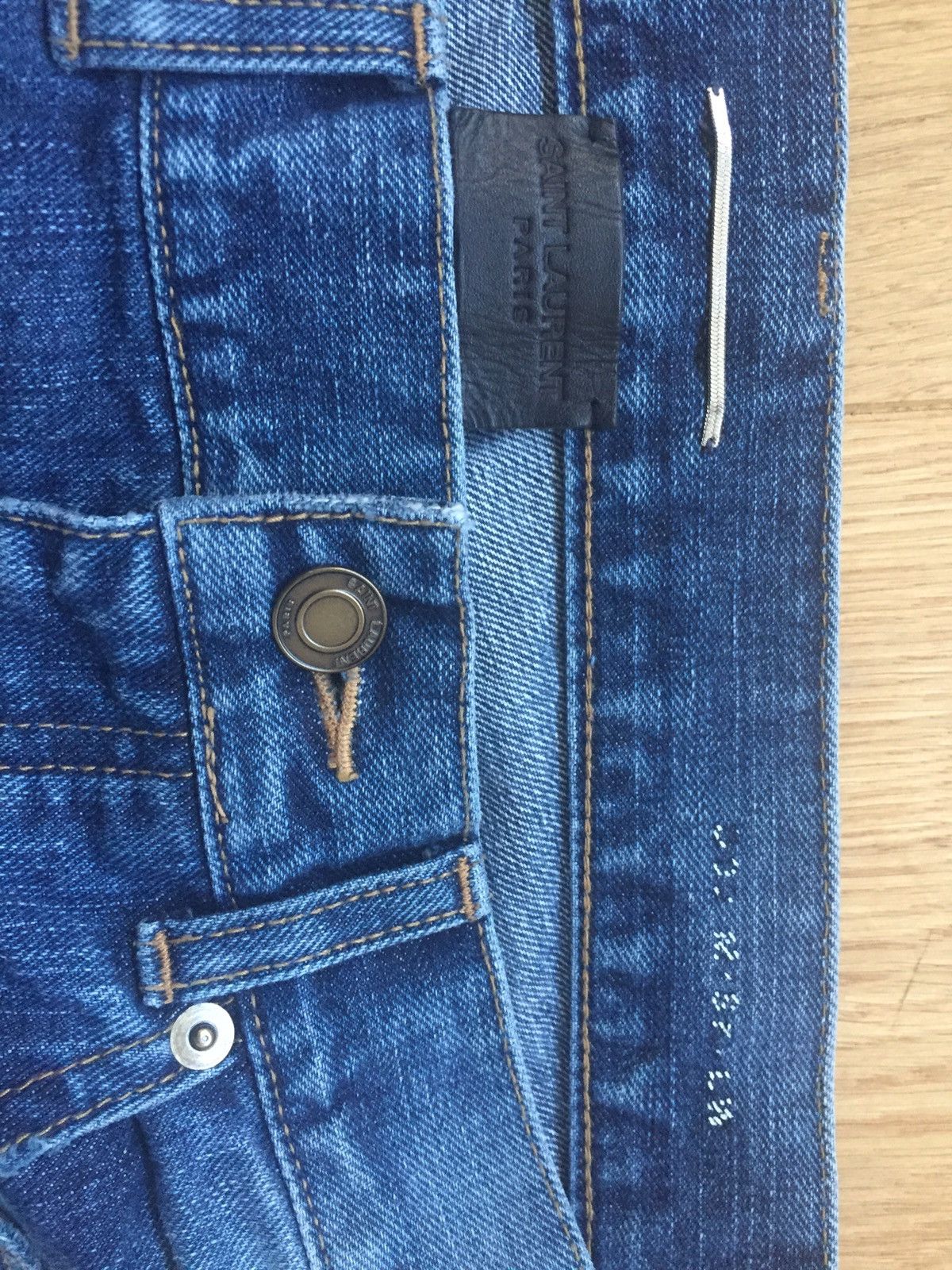 Saint Laurent Paris Saint Laurent université Patch Skinny Jeans D02 Size US 30 / EU 46 - 6 Thumbnail