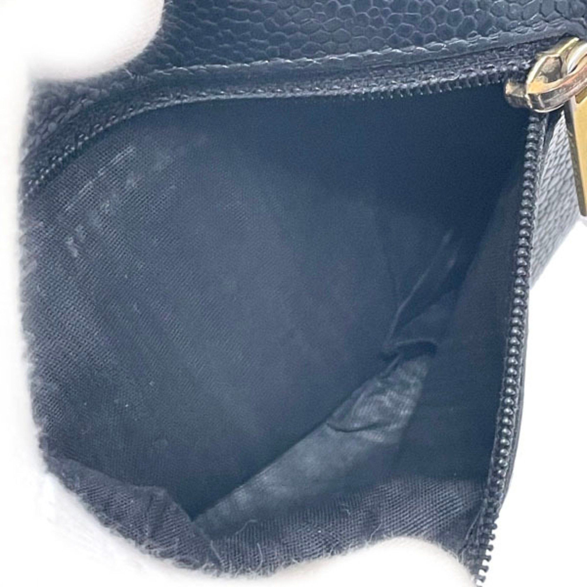 Chanel Chanel Wallet Coco Mark Tri-fold Caviar Skin Leather Black CHANEL CC Women's RR-14409 Size ONE SIZE - 7 Thumbnail