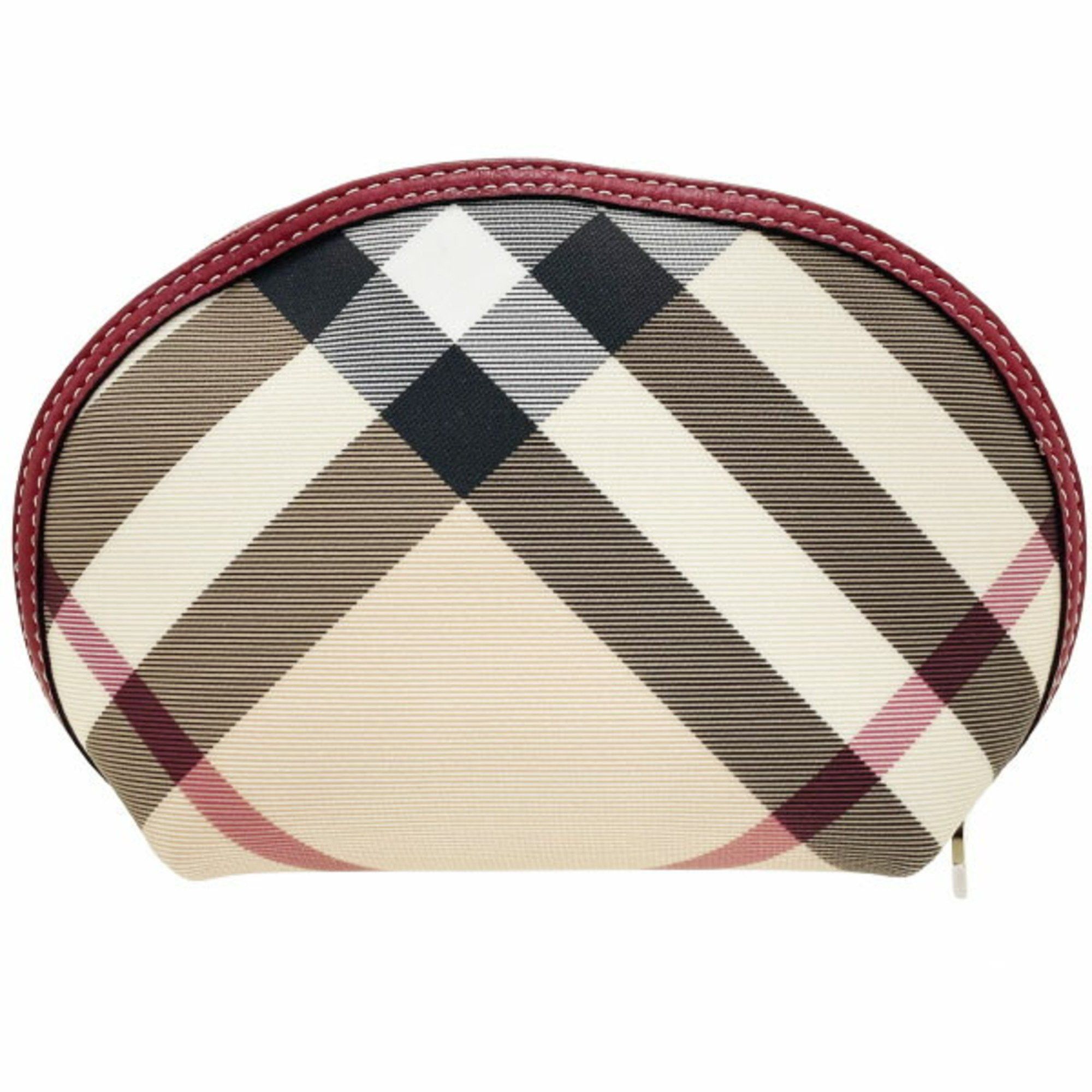 Burberry Burberry London Pouch Check PVC Beige Multicolor Red BURBERRY LONDON Pattern Tick NN-14903 Size ONE SIZE - 2 Thumbnail