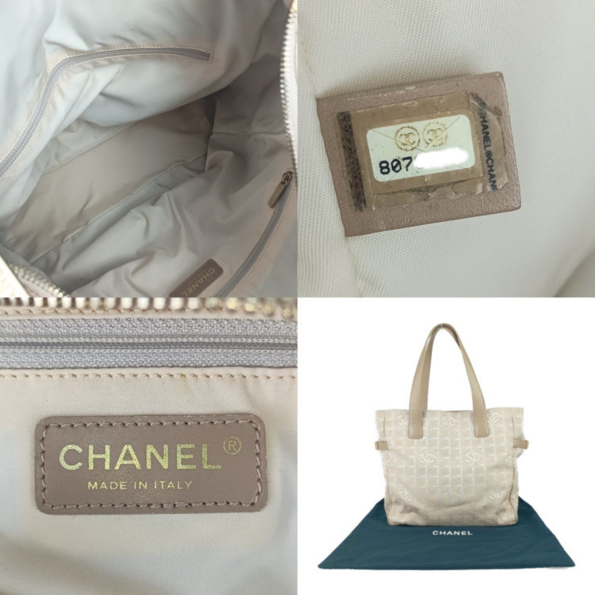 Chanel CHANEL New Travel Tote GM A15825 Beige Canvas Leather Women's Shoulder Bag Size ONE SIZE - 10 Thumbnail