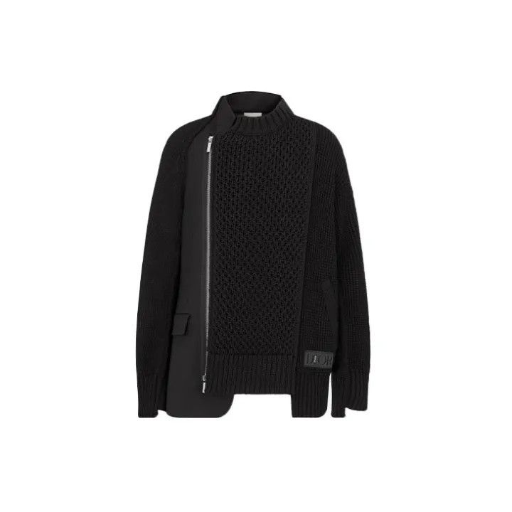 Dior Dior x Sacai Black Knit Mixed Jacket 0079 Size US S / EU 44-46 / 1 - 2 Thumbnail