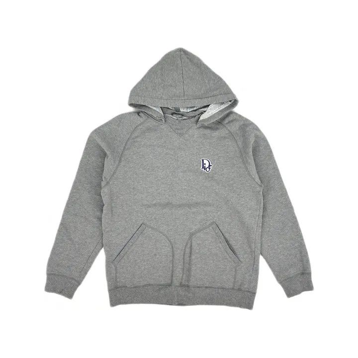 Dior Dior Gray Embroidered Hooded Sweatshirt for Men 0079 Size US XL / EU 56 / 4 - 2 Thumbnail