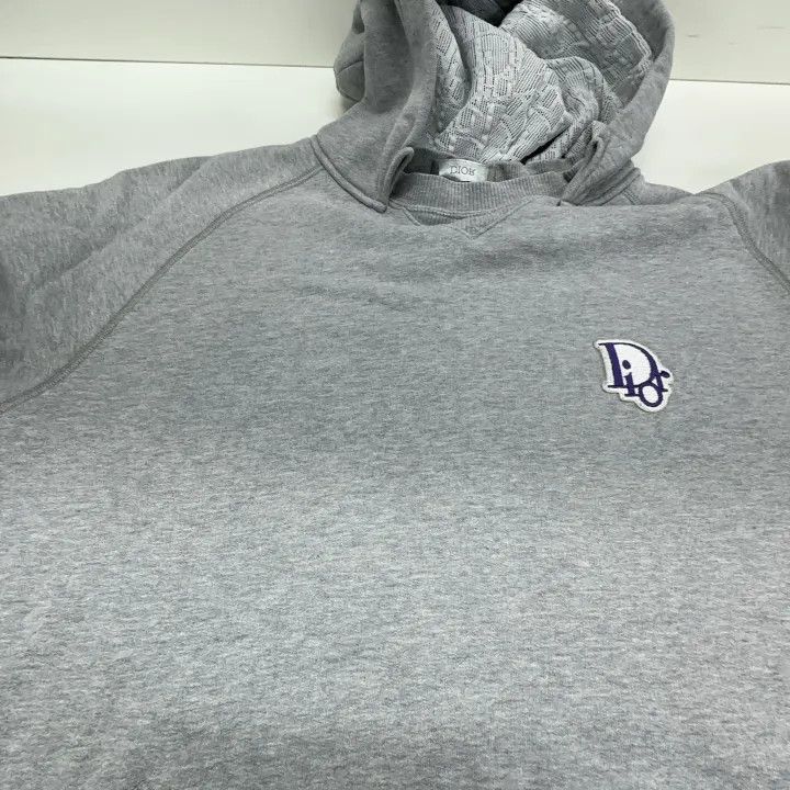 Dior Dior Grey Embroidered Hoodie for Men 0079 Size US XL / EU 56 / 4 - 8 Thumbnail